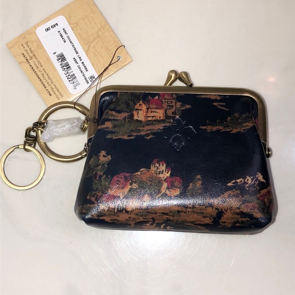 Patricia Nash Borse Leather Kiss Lock Coin Purse Kent Countryside NWT & Card - Picture 2 of 16